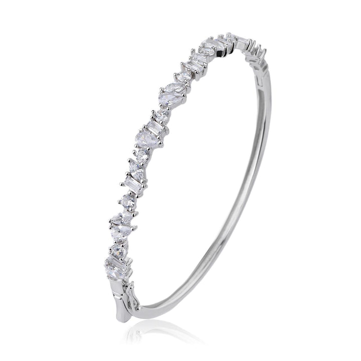 Silver Bangle V2 | צמיד קשיח משובץ לאישה