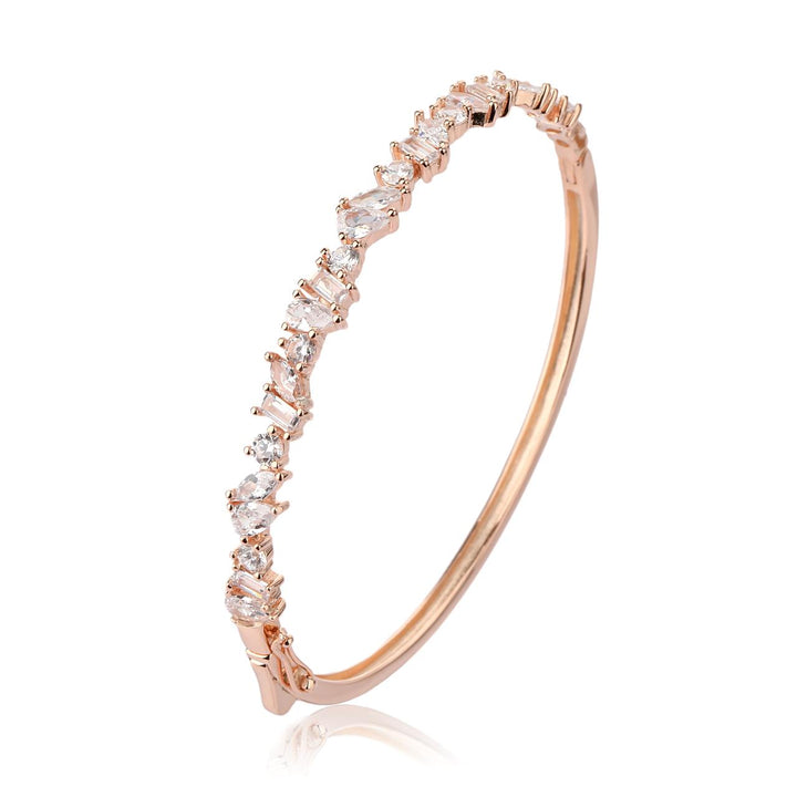 Rose gold BangleV2 | צמיד קשיח משובץ לאישה